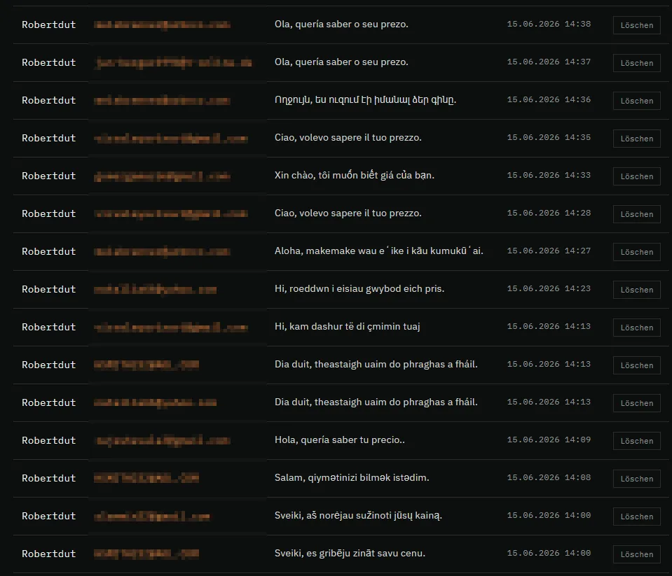 Der folgende Spam